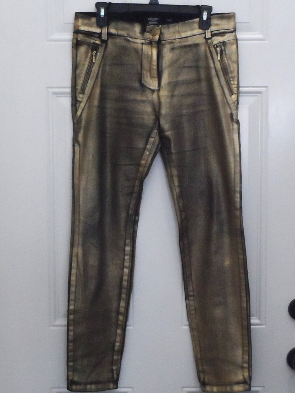 Olsen- EUROPE RUSTIC GOLD METALLIC SLIM SKINNY JEANS SIZE -M/8
